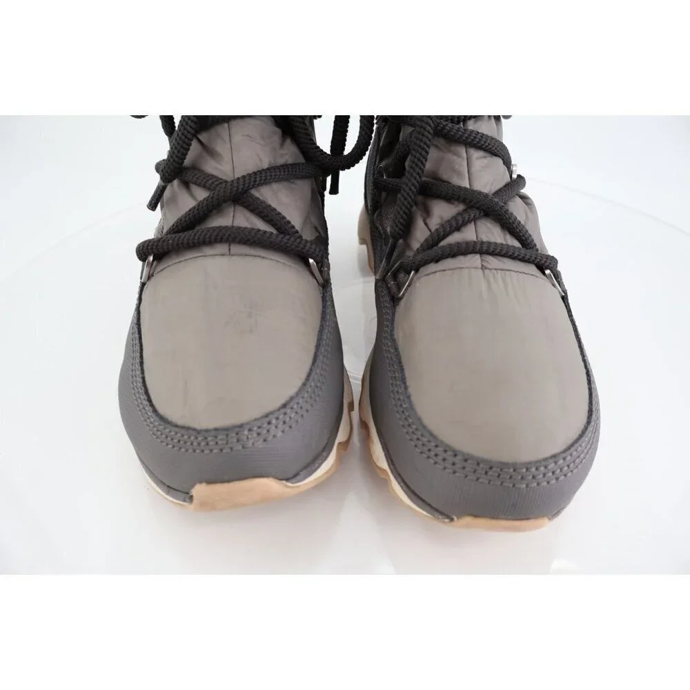 Sorel Kinetic Waterpoof Faux Fur Lined Boots Size 12 Gray Camo Lace Up